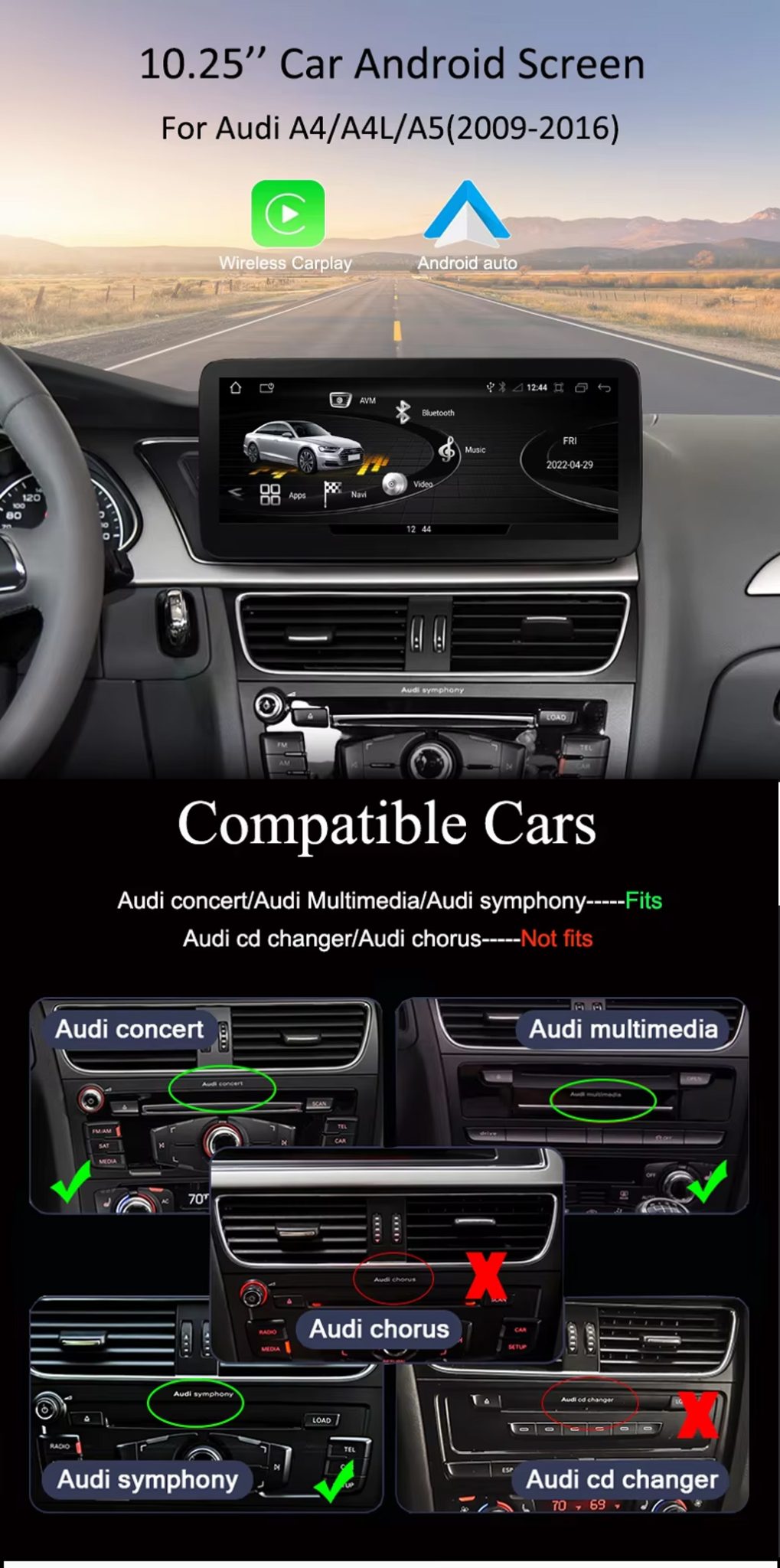 2009-2017 Audi A4 Leitor de música para automóvel