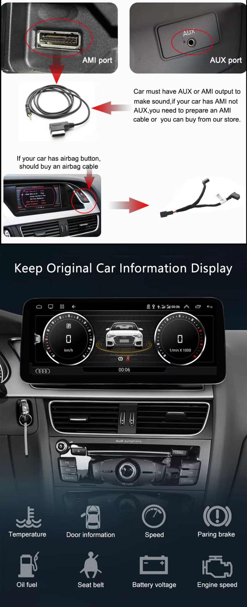 2009-2017 Audi A4 Leitor de música para automóvel