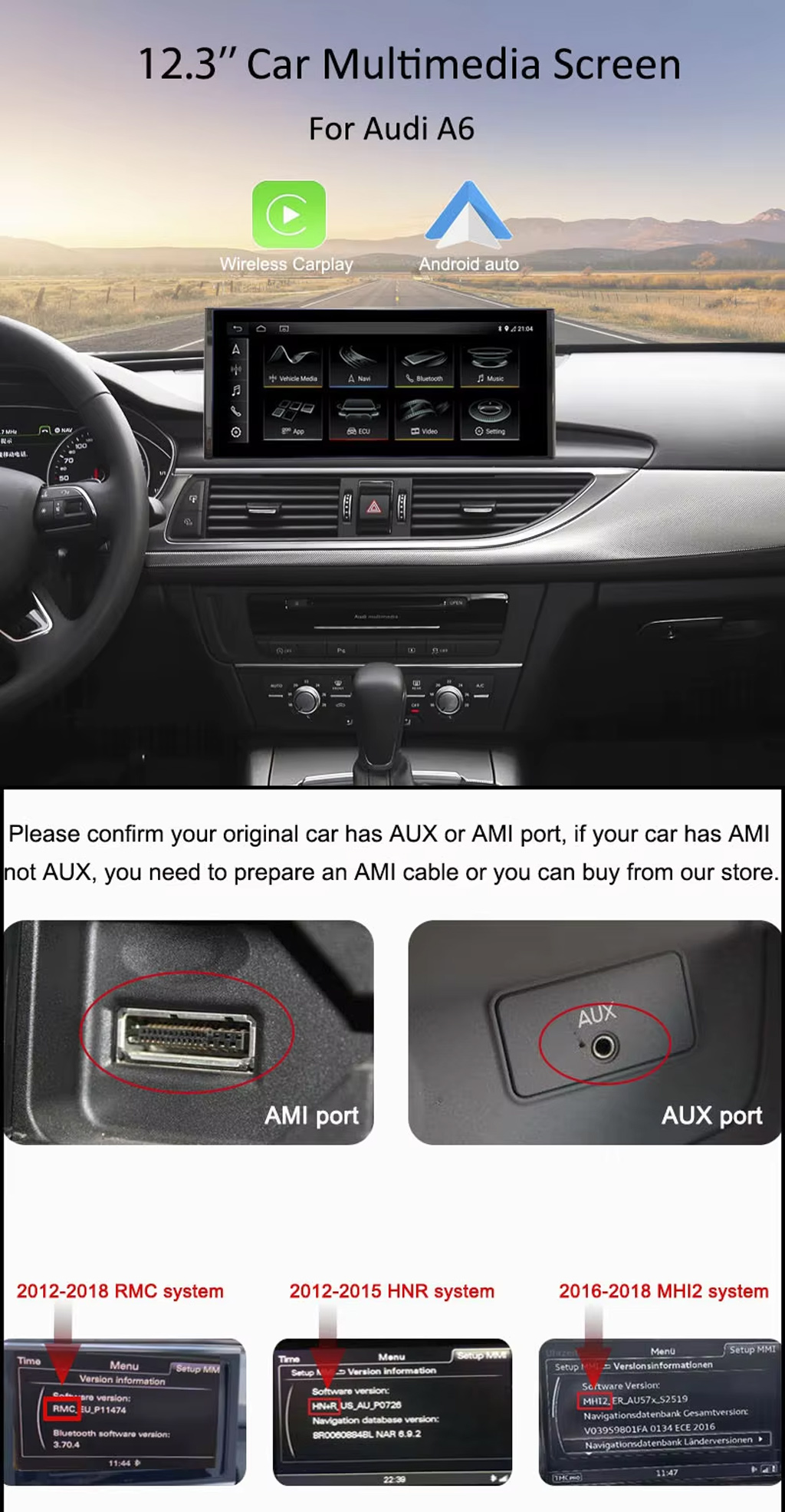 Audi A6L 2012-2018 Android-spelare